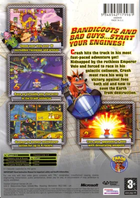 Crash Nitro Kart (USA) box cover back